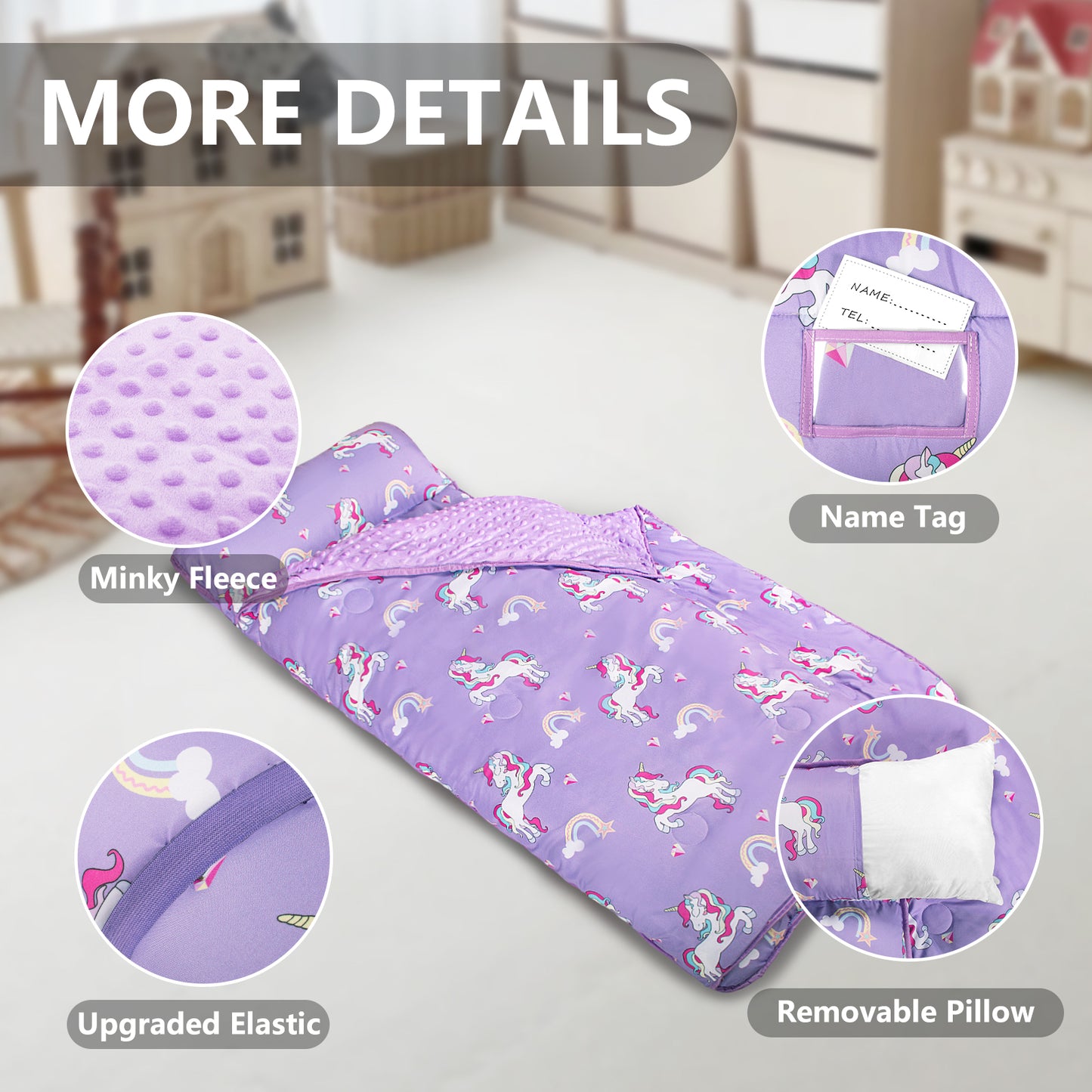 Primlect 2-Pack Nap Mat - Dinosaur & Purple Unicorn