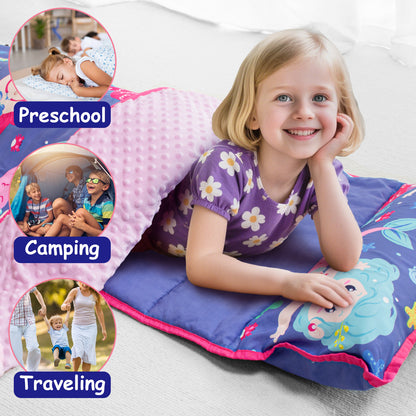 Primlect Detachable Blanket Nap Mat - Purple Mermaids