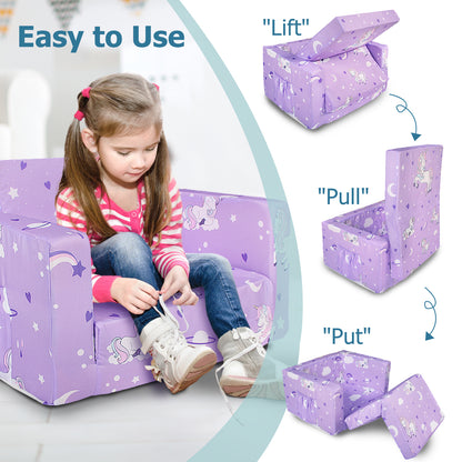 PRIMLECT Kids Sofa - Purple Unicorn