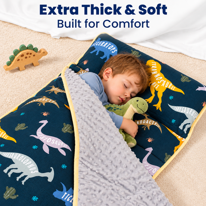 Primlect Nap Mat, 55" x 22" x 2", Thickened Sleeping Bags with Removable Pillow, Glow in the Dark, for Daycare
