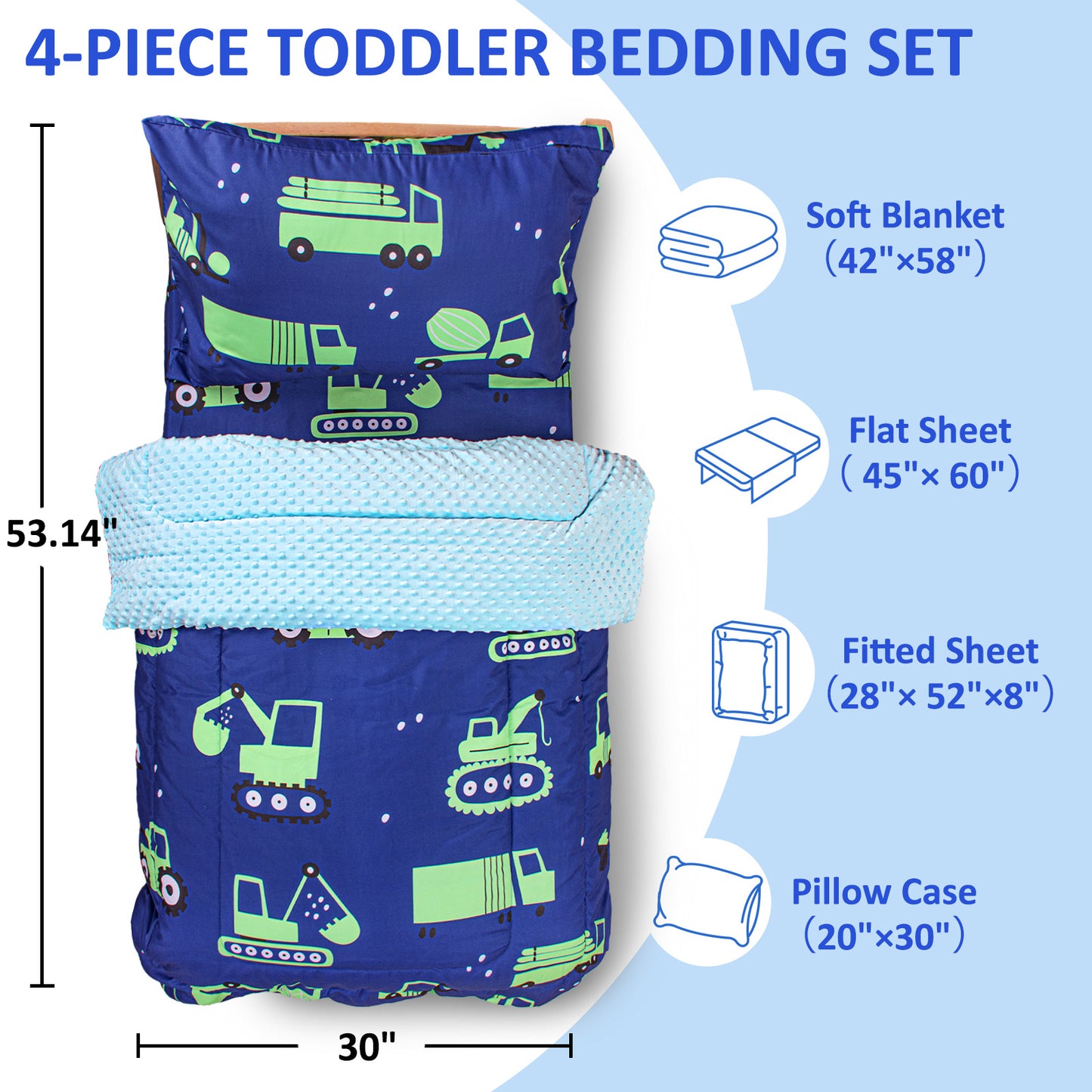 Primlect Baby Crib Bedding Set for Boy Girls-Green Cars