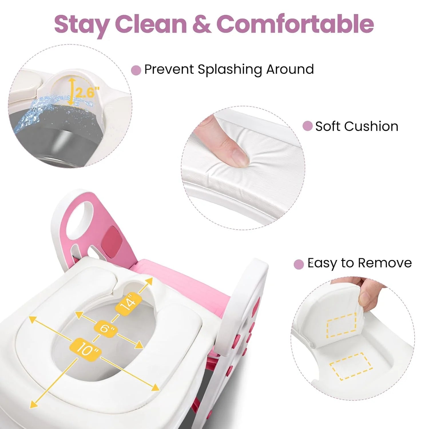 PRIMLECT Potty Training Toilet Seat & Toddler Step Stool - Pink