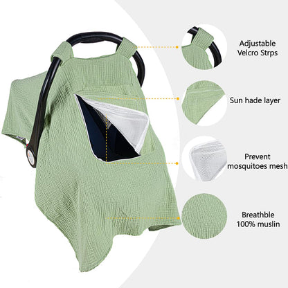 PRIMLECT Muslin Car Seat Cover - Green