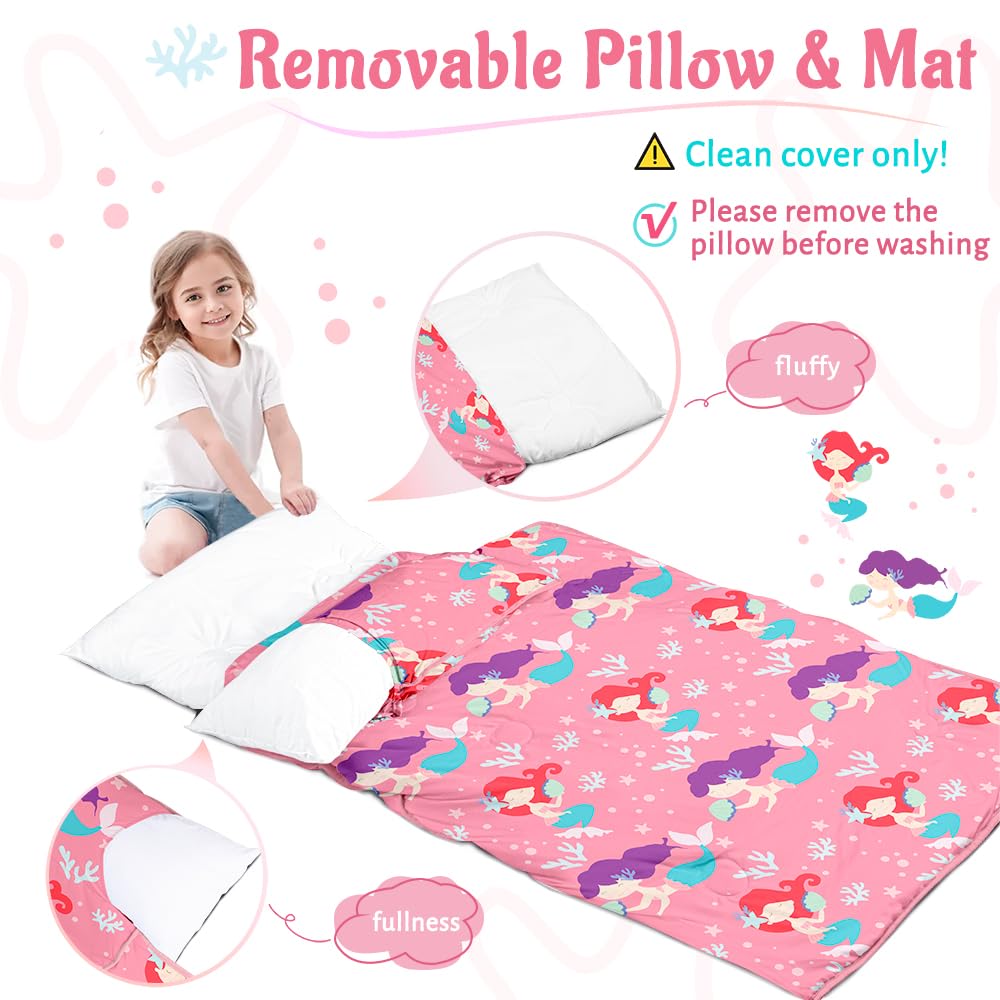 PRIMLECT Nap Mat with Removable Pad - Pink Mermaid