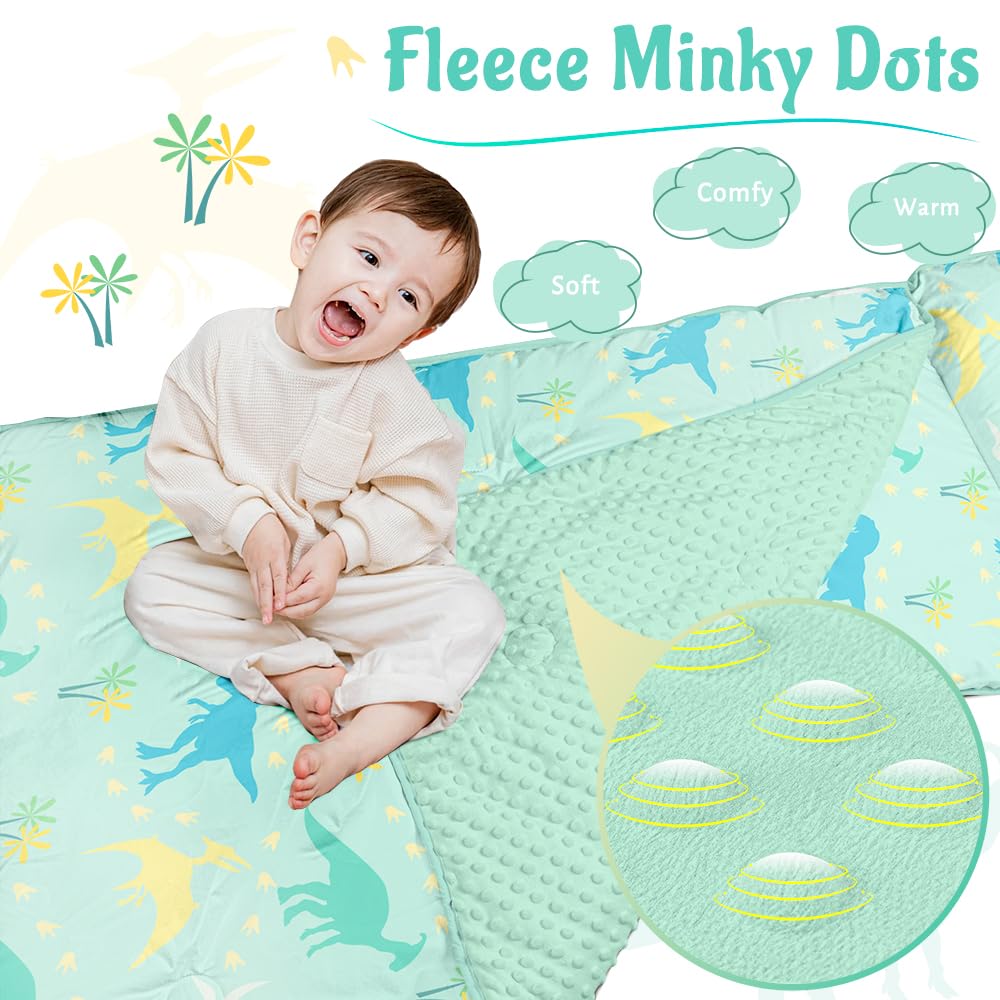 PRIMLECT Nap Mat with Removable Pad - Green Dinosaur