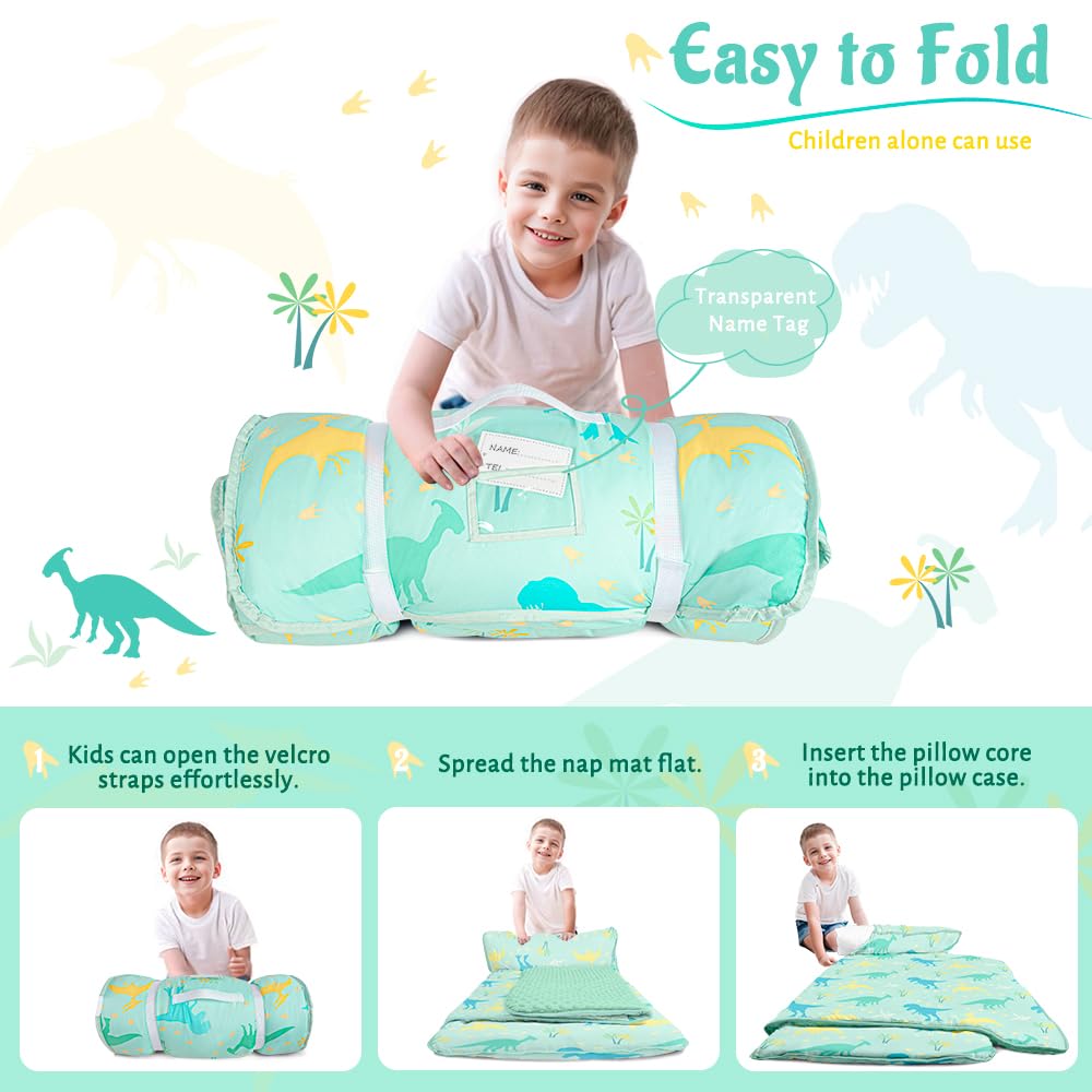 PRIMLECT Nap Mat with Removable Pad - Green Dinosaur