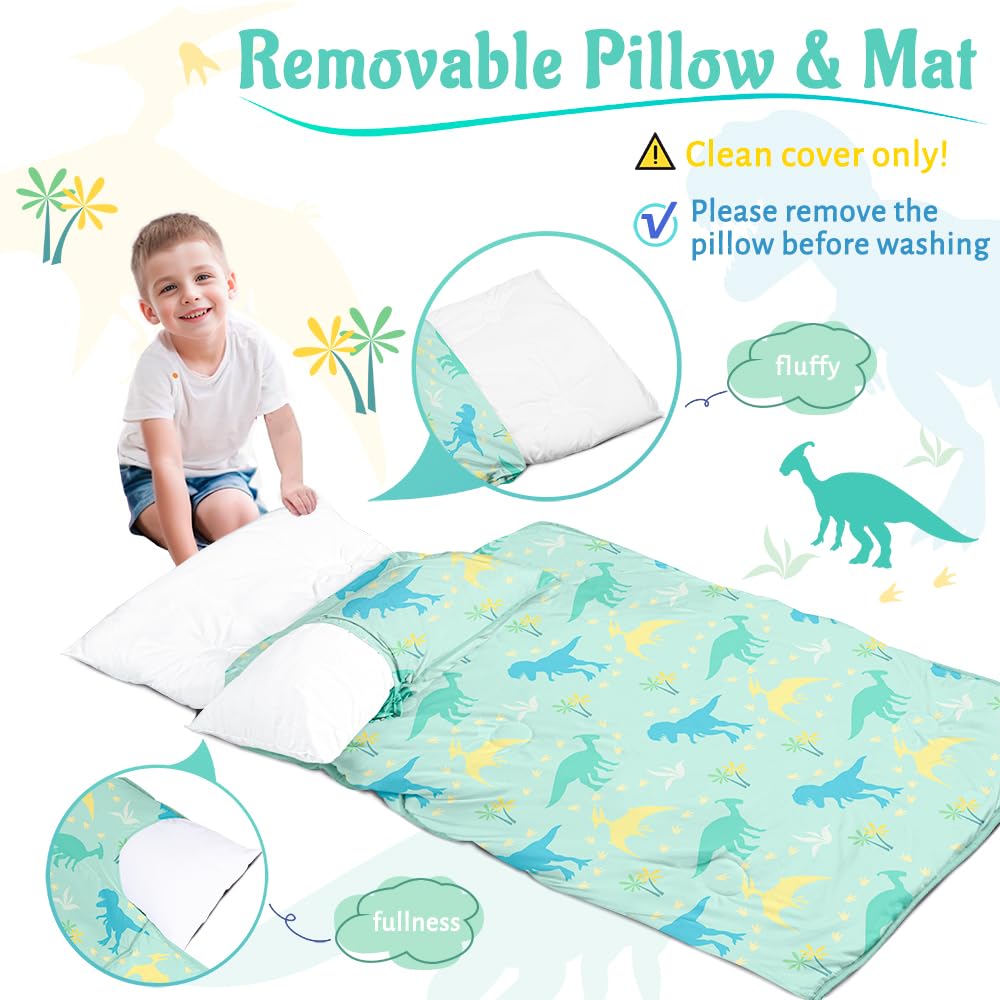 PRIMLECT Nap Mat with Removable Pad - Green Dinosaur