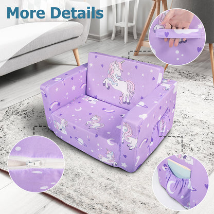 PRIMLECT Kids Sofa - Purple Unicorn