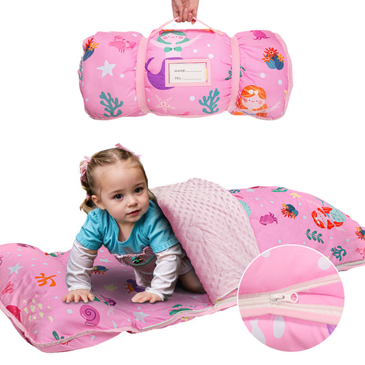 PRIMLECT Nap Mat with Removable Blanket  - Pink Mermaid