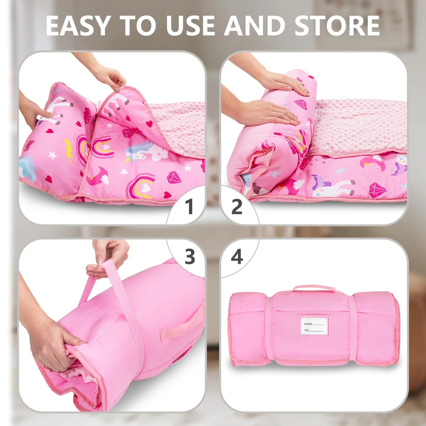 PRIMLECT Extra Large Nap Mat  - Pink Unicorn