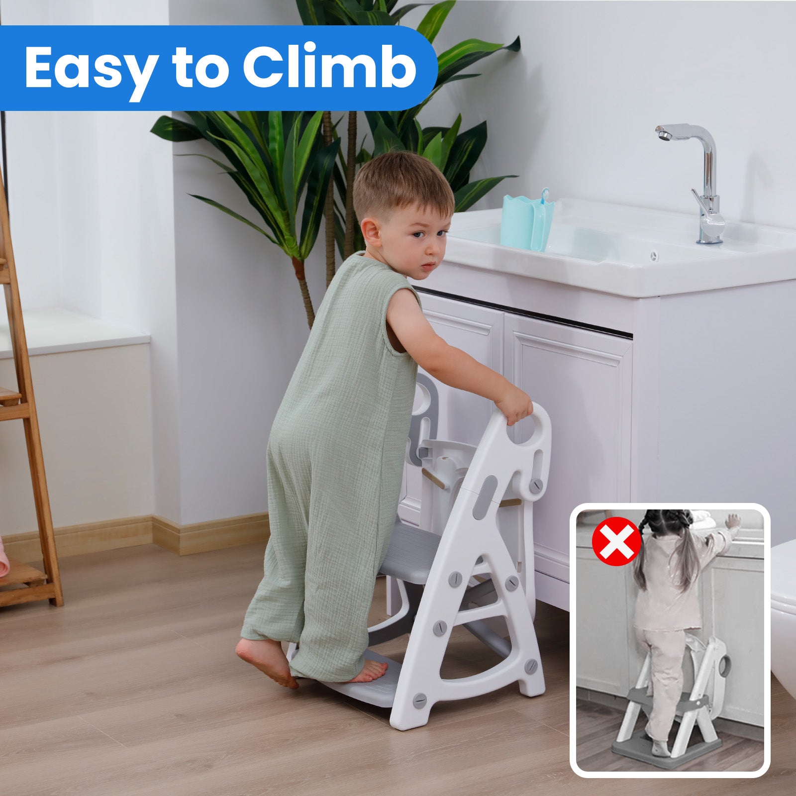 PRIMLECT Potty Training Toilet Seat & Toddler Step Stool - Grey