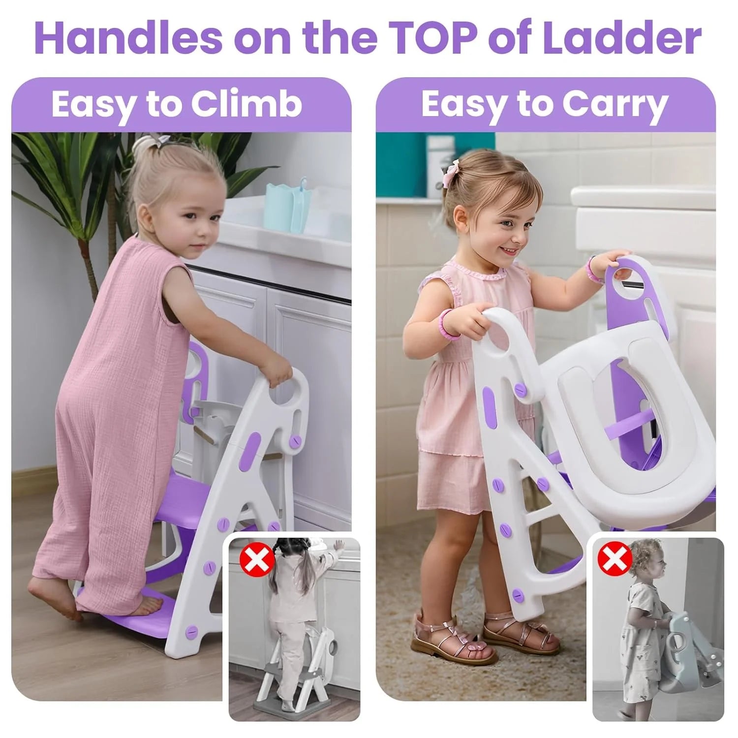PRIMLECT Potty Training Toilet Seat & Toddler Step Stool - Purple
