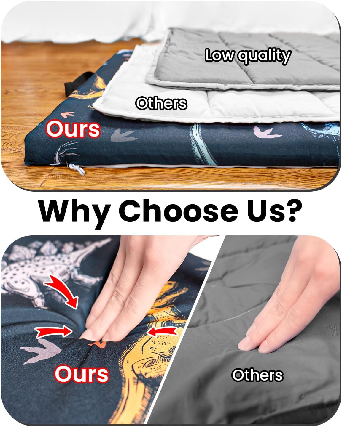 Primlect Toddler Nap Mat with Removable Foam Insert, Zipper Cover and Pillow, Thick & Supportive Sleeping Mat for Preschool, Daycare, or Travel