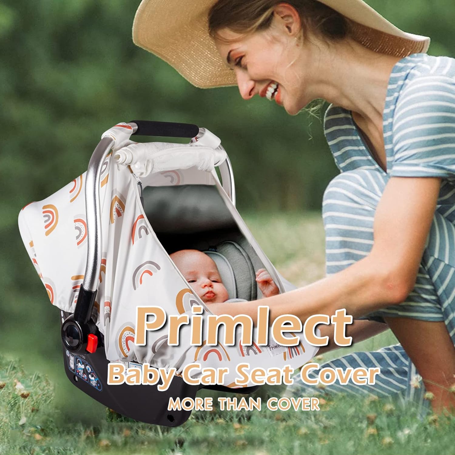 Baby Car Seat Cover - Boho Rainbow