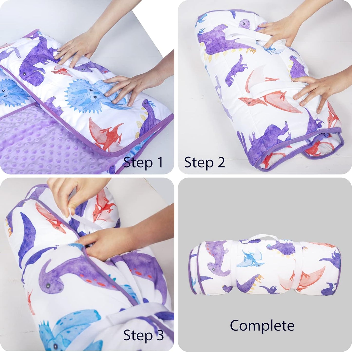 PRIMLECT Regular Nap Mat - Lilac Dinosaur