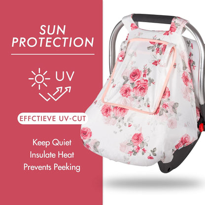 PRIMLECT Baby Car Seat Cover -  Pink Flower