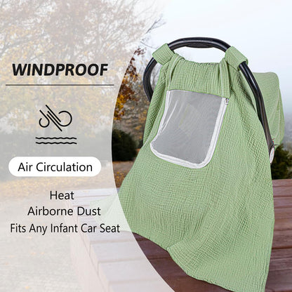 PRIMLECT Muslin Car Seat Cover - Green