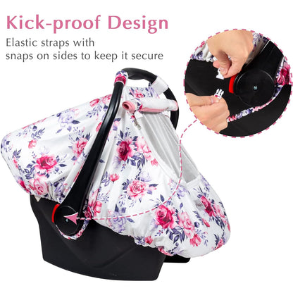 PRIMLECT Baby Car Seat Cover - Purple Flower