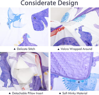 PRIMLECT Regular Nap Mat - Lilac Dinosaur