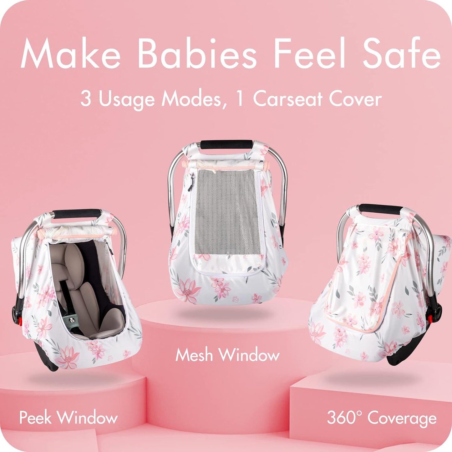 PRIMLECT Muslin Baby Car Seat Cover