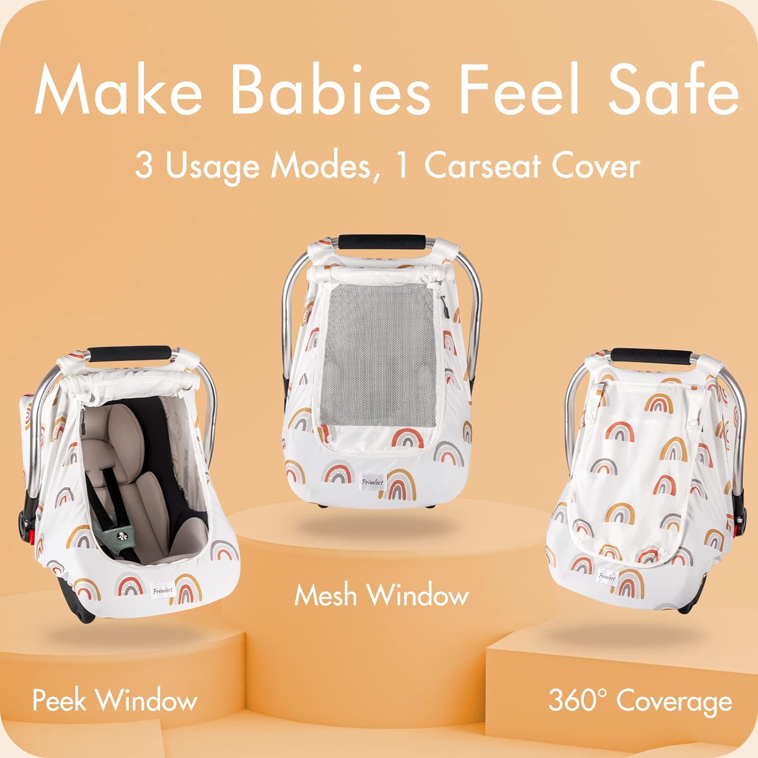 Baby Car Seat Cover - Boho Rainbow