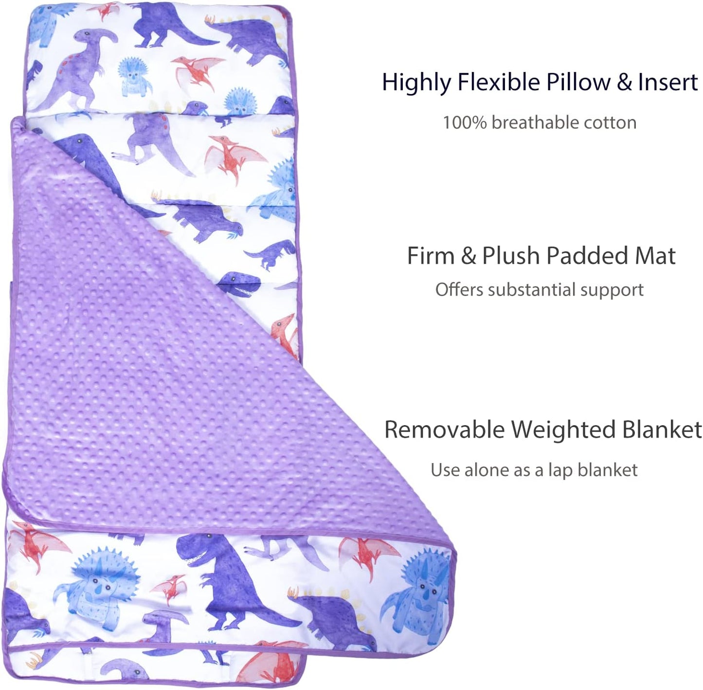 PRIMLECT Regular Nap Mat - Lilac Dinosaur