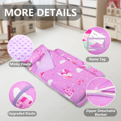 PRIMLECT Nap Mat with Removable Blanket - Purple Fairies