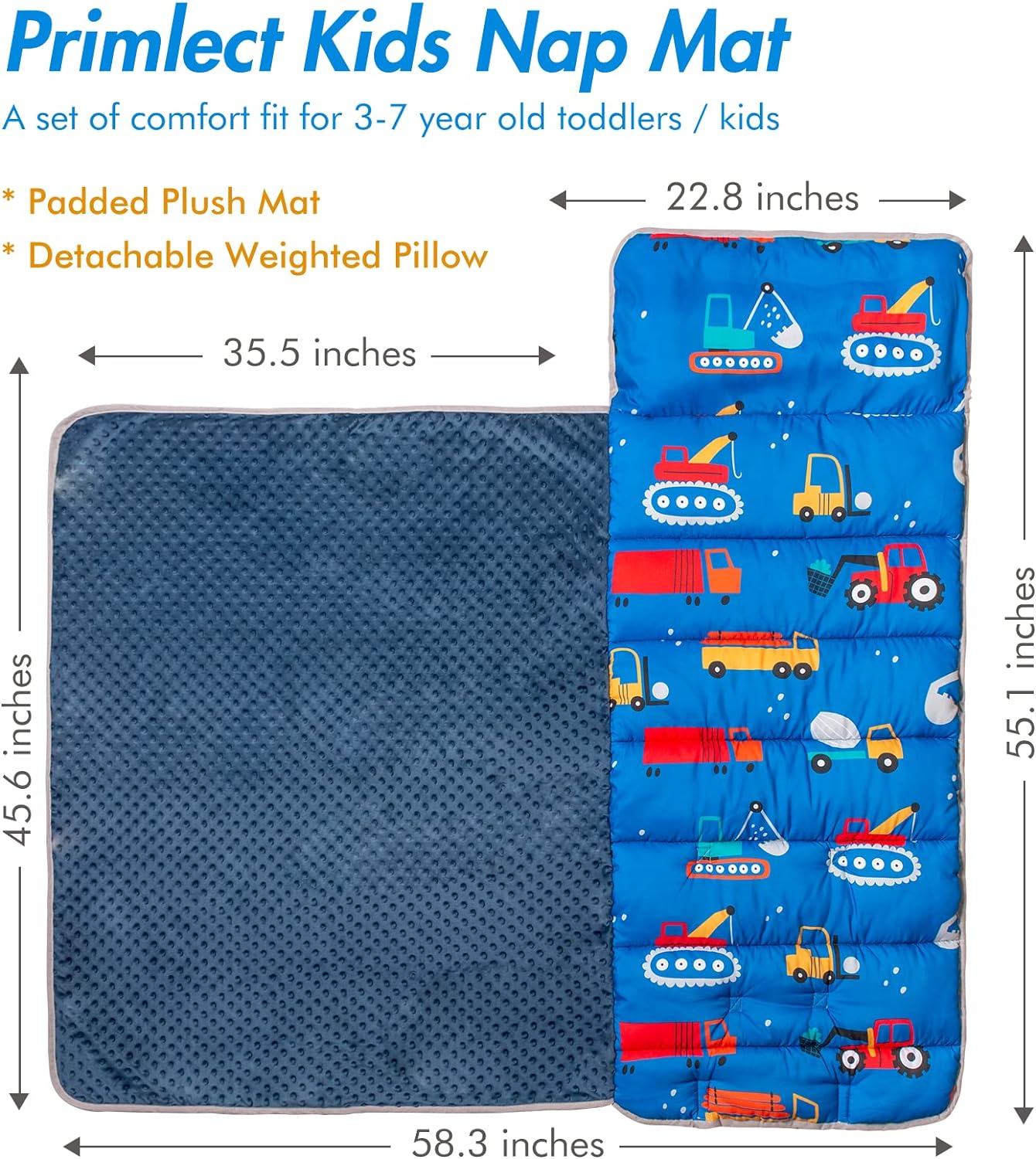 PRIMLECT Regular Nap Mat - Blue Excavator