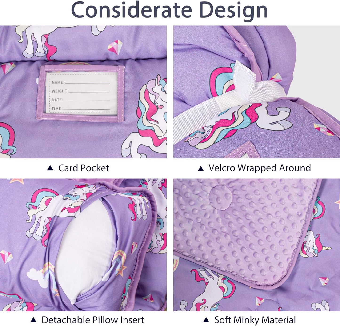 PRIMLECT Regular Nap Mat - Lilac Unicorn