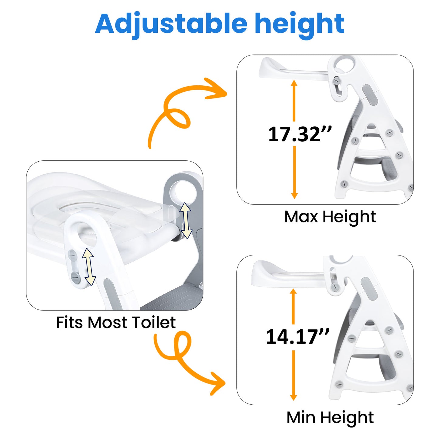 PRIMLECT Potty Training Toilet Seat & Toddler Step Stool - Grey