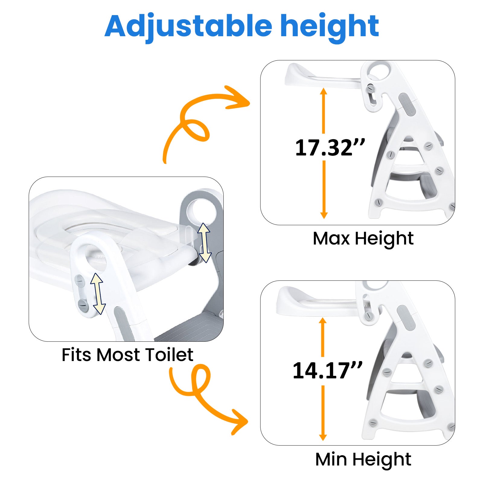 PRIMLECT Potty Training Toilet Seat & Toddler Step Stool - Grey