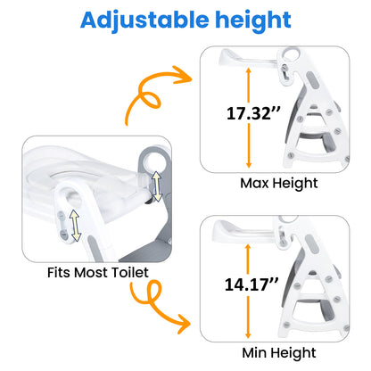 PRIMLECT Potty Training Toilet Seat & Toddler Step Stool - Grey