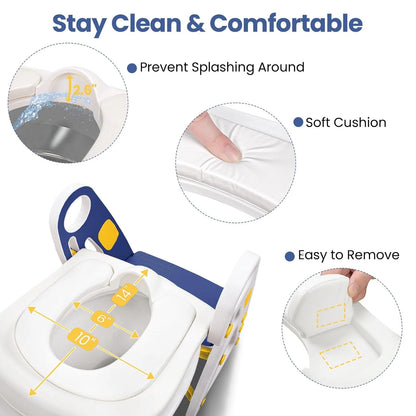 PRIMLECT Potty Training Toilet Seat & Toddler Step Stool - Blue