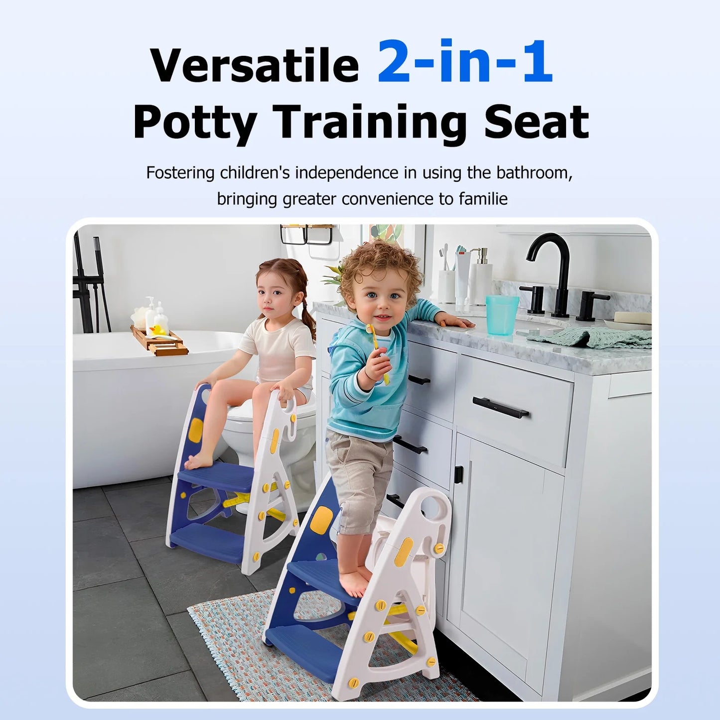 PRIMLECT Potty Training Toilet Seat & Toddler Step Stool - Blue