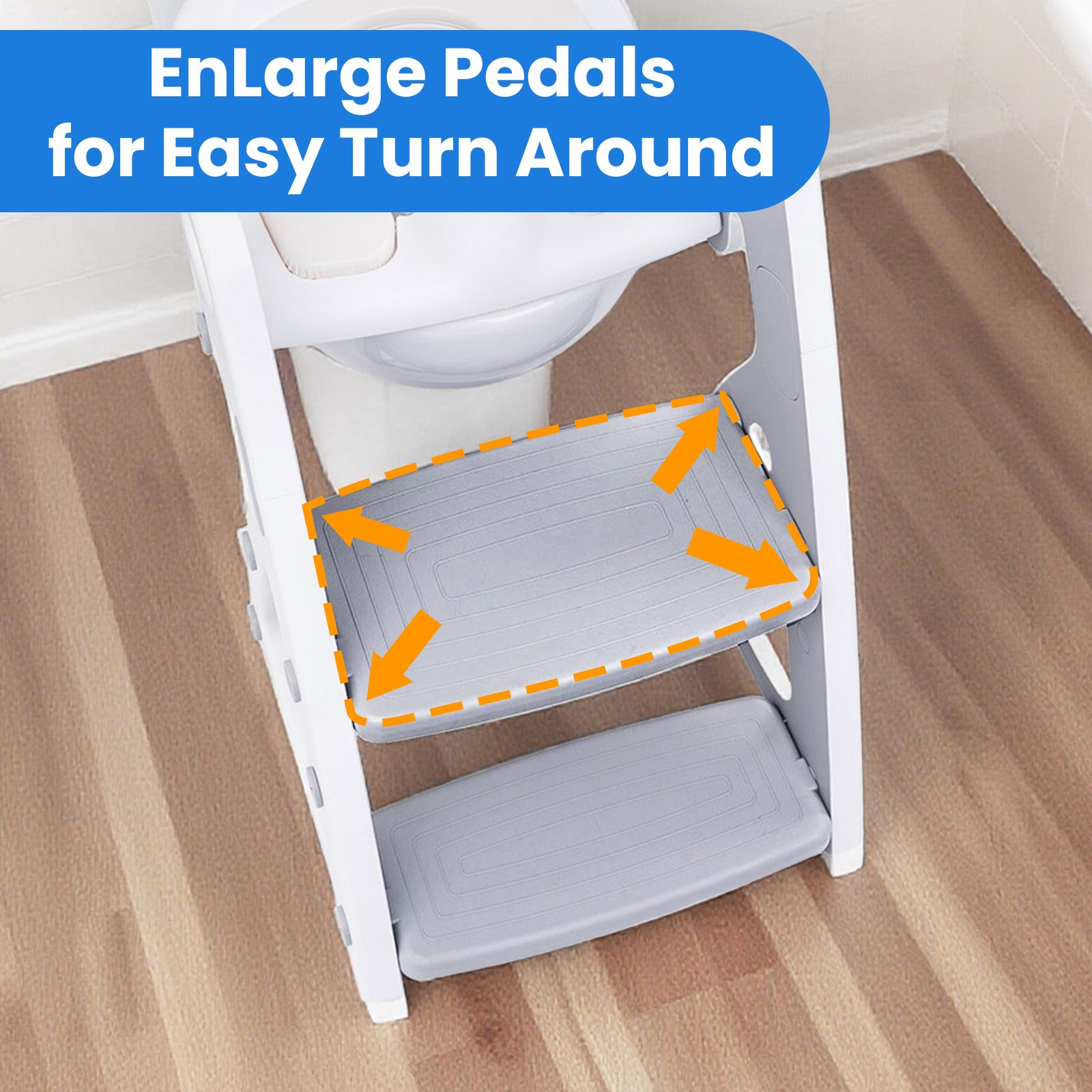 PRIMLECT Potty Training Toilet Seat & Toddler Step Stool - Grey