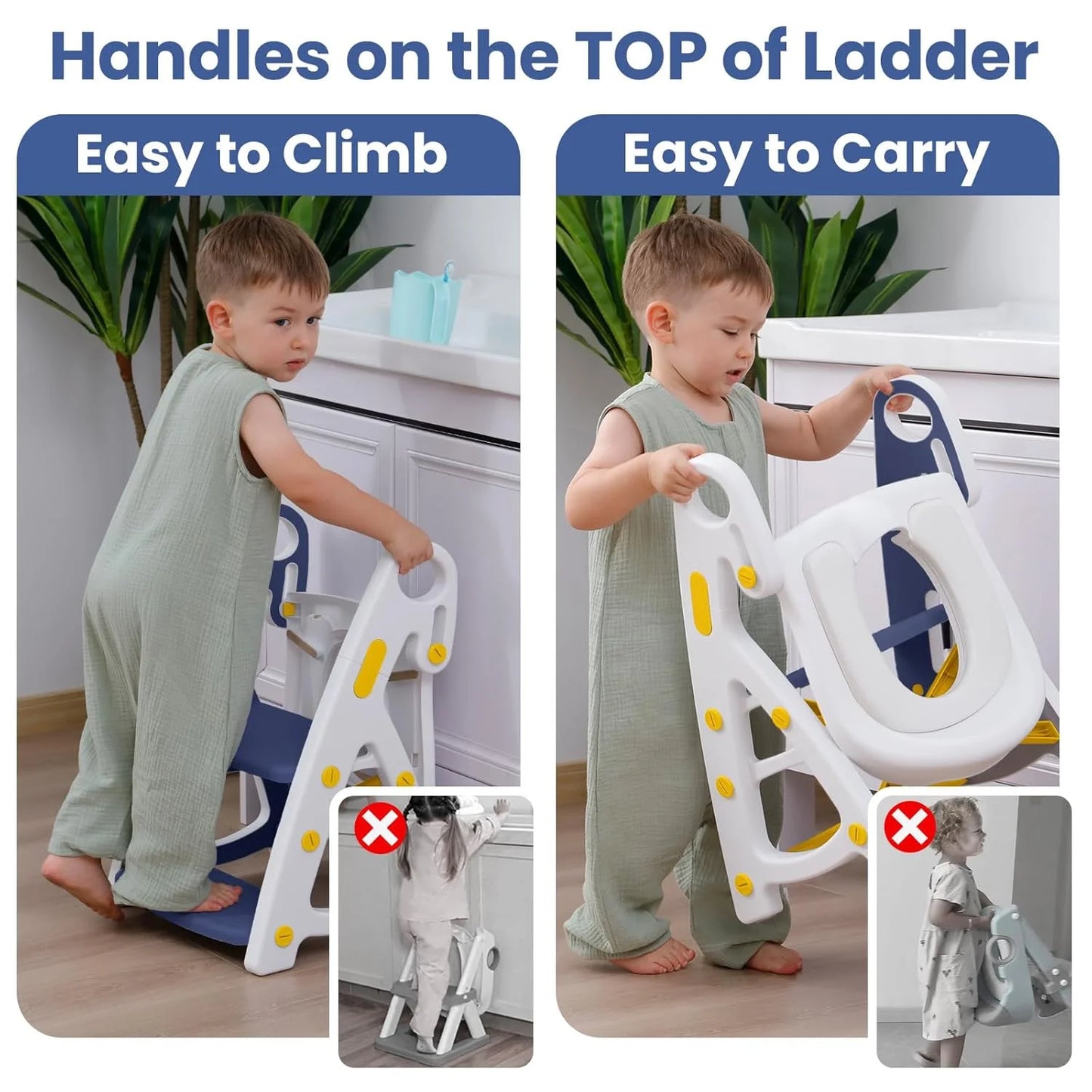 PRIMLECT Potty Training Toilet Seat & Toddler Step Stool - Blue