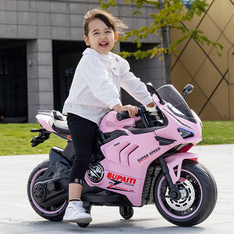 PRIMLECT Kids Dual-Motor Electric Ride-On Motorcycle