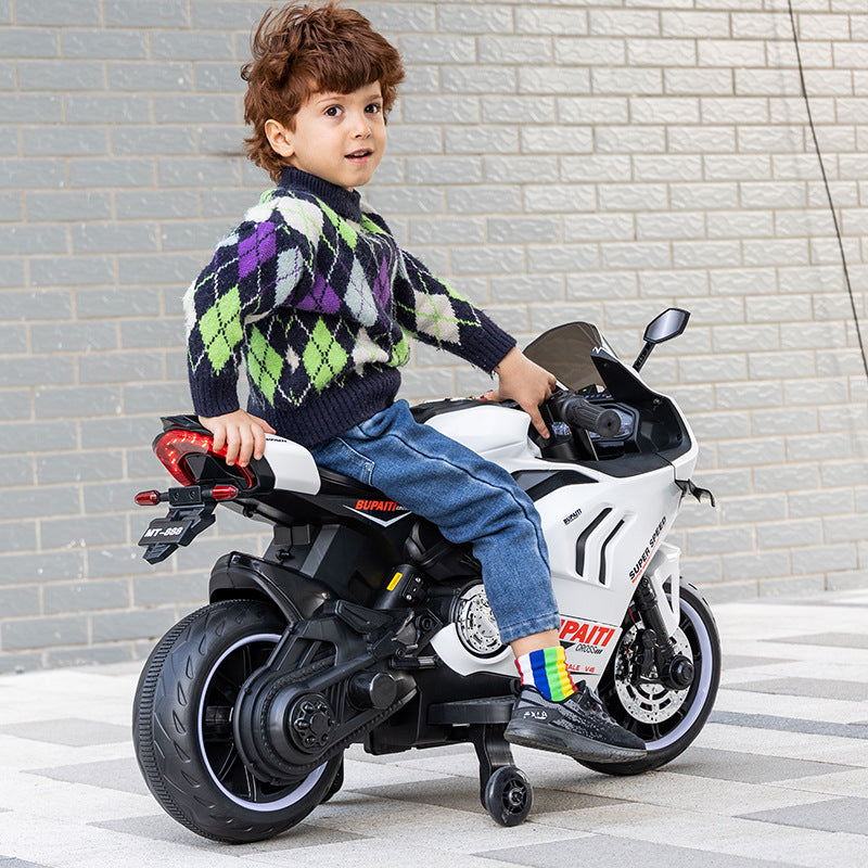 PRIMLECT Kids Dual-Motor Electric Ride-On Motorcycle