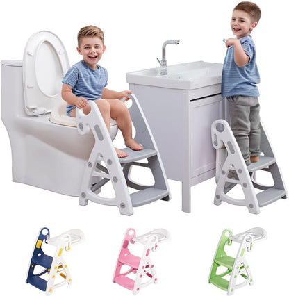 PRIMLECT Potty Training Toilet Seat & Toddler Step Stool - Grey