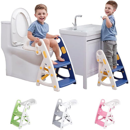 PRIMLECT Potty Training Toilet Seat & Toddler Step Stool - Blue