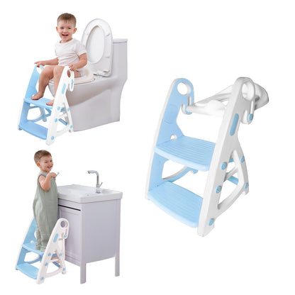 PRIMLECT Potty Training Toilet Seat & Toddler Step Stool - Light Blue