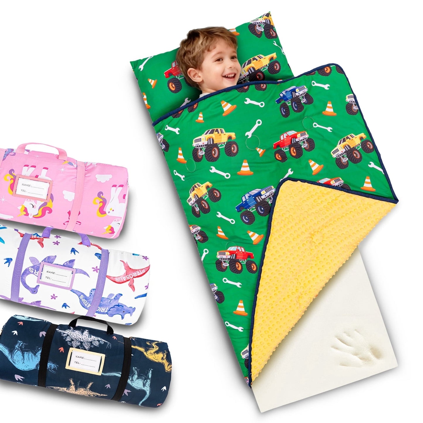 Primlect Nap Mat, 55"x35", Foam Thickened Sleeping Bags with Detachable, Washable Cover, for Daycare