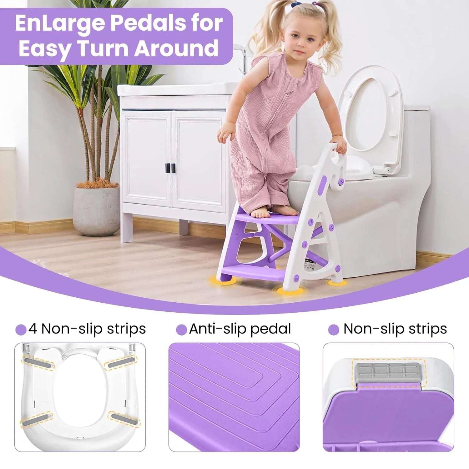 PRIMLECT Potty Training Toilet Seat & Toddler Step Stool - Purple