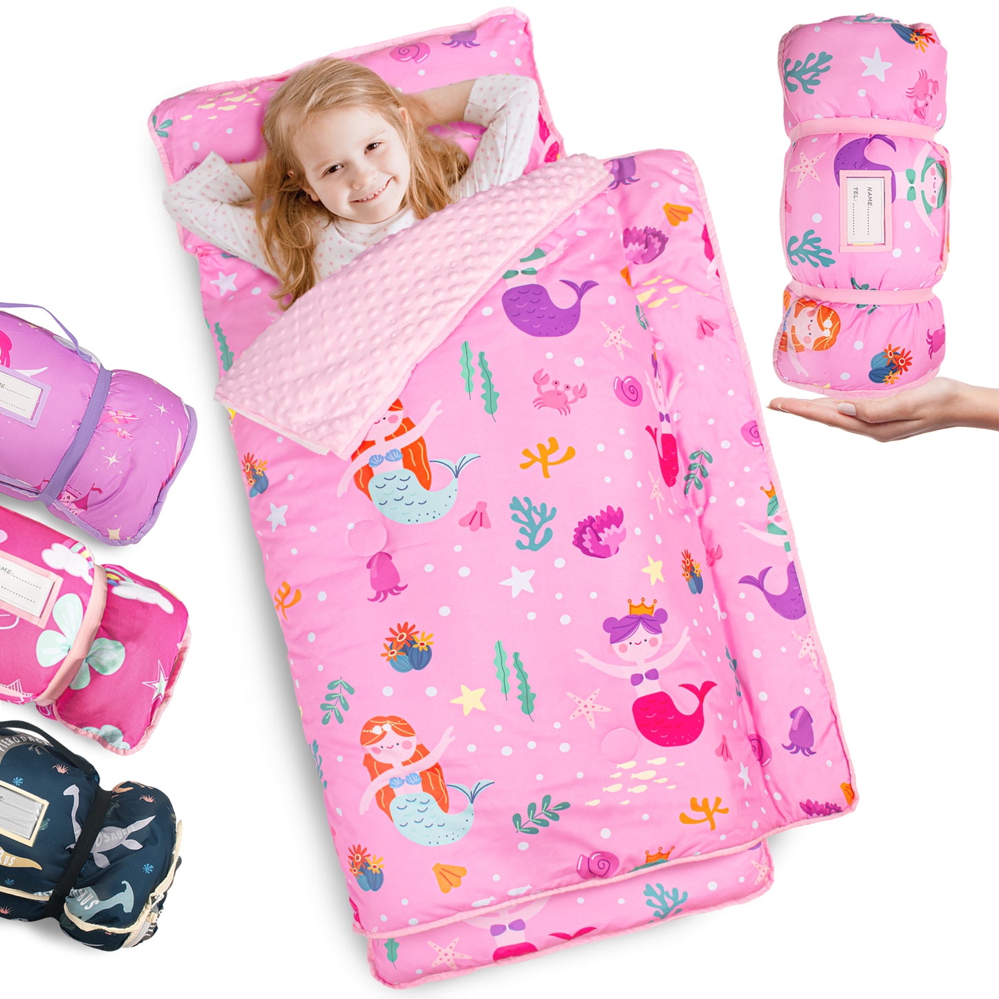 PRIMLECT Nap Mat with removable blanket  - Pink Mermaid