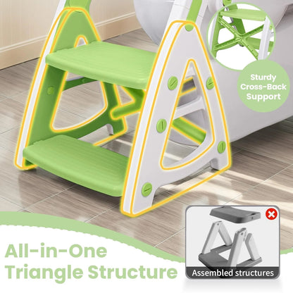 PRIMLECT Potty Training Toilet Seat & Toddler Step Stool - Light Green