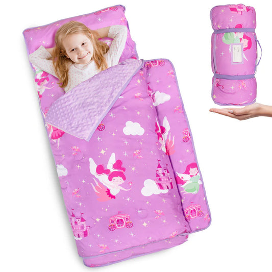 PRIMLECT Nap Mat with Removable Blanket  - Purple Fairies