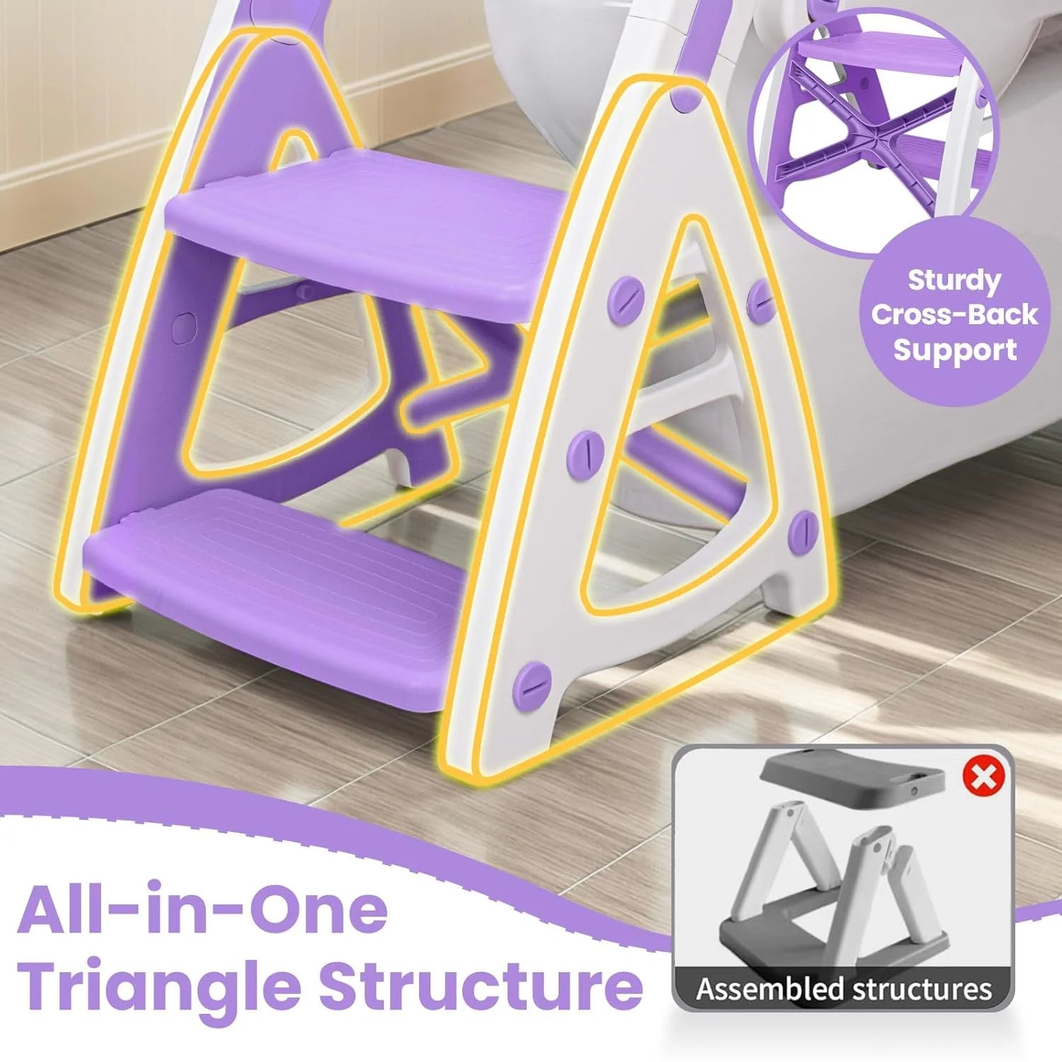 PRIMLECT Potty Training Toilet Seat & Toddler Step Stool - Purple