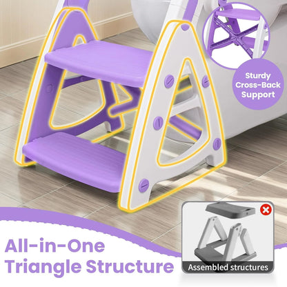 PRIMLECT Potty Training Toilet Seat & Toddler Step Stool - Purple
