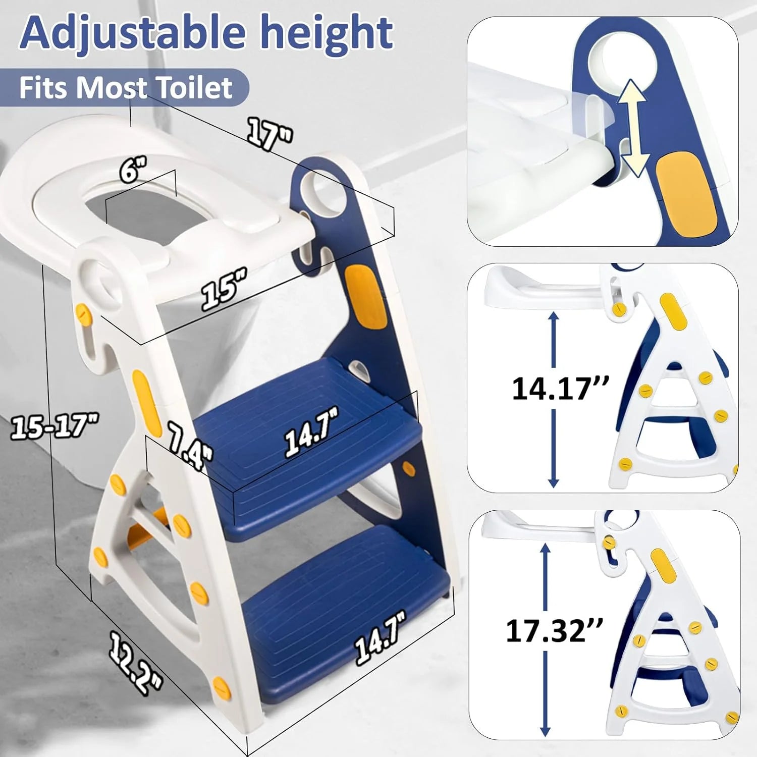 PRIMLECT Potty Training Toilet Seat & Toddler Step Stool - Blue