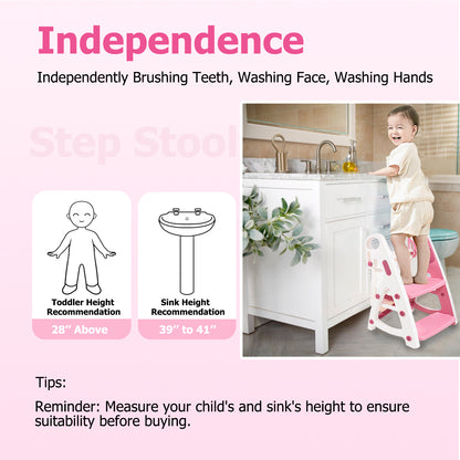 PRIMLECT Potty Training Toilet Seat & Toddler Step Stool - Pink